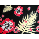 Sarong Pareo Wickeltuch Wickelrock Batik Tuch Hibiscus Blumen /1240 Schwarz_Sorbet