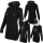 SEESTERN Damen Kapuzen Fleecejacke 2WegeZipper Fleecemantel Fleece Sweatj.XS-4XL /1726