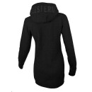 SEESTERN Damen Kapuzen Fleecejacke 2WegeZipper Fleecemantel Fleece Sweatj.XS-4XL /1726 Schwarz S
