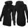 SEESTERN Damen Kapuzen Fleecejacke 2WegeZipper Fleecemantel Fleece Sweatj.XS-4XL /1726 Schwarz S