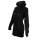 SEESTERN Damen Kapuzen Fleecejacke 2WegeZipper Fleecemantel Fleece Sweatj.XS-4XL /1726 Schwarz S