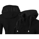 SEESTERN Damen Kapuzen Fleecejacke 2WegeZipper Fleecemantel Fleece Sweatj.XS-4XL /1726 Schwarz L