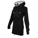 SEESTERN Damen Kapuzen Fleecejacke 2WegeZipper Fleecemantel Fleece Sweatj.XS-4XL /1726 Schwarz_gy XL