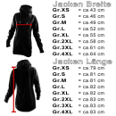 SEESTERN Damen Kapuzen Fleecejacke 2WegeZipper Fleecemantel Fleece Sweatj.XS-4XL /1726 Schwarz_gy XL