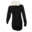 SEESTERN Damen Kapuzen Fleecejacke 2WegeZipper Fleecemantel Fleece Sweatj.XS-4XL /1725 Schwarz_cm XS