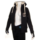 SEESTERN Damen Kapuzen Sweat Shirt Jacke Pullover Zip Hoody Sweater Gr.XS-XXL /1423 Schwarz S