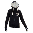 SEESTERN Damen Kapuzen Sweat Shirt Jacke Pullover Zip Hoody Sweater Gr.XS-XXL /1423 Schwarz S