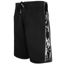 SEESTERN Herren Boardshorts Badeshorts mit Gummizug hinten& Eingrifftaschen S-3XL /1743 Schwarz XS