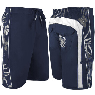 SEESTERN Herren Boardshorts Badeshorts mit Gummizug hinten& Eingrifftaschen S-3XL /1743 Blau 3XL