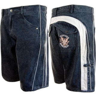 SEESTERN Herren Walkshorts Cargo Shorts Bermuda Kurze Hose Short Jeans / Denim Blau M