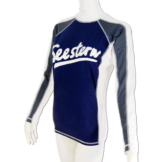 SEESTERN Premium Damen RashGuard Lycra Shirt Surfshirt Badeshirt Langarm XS - XL Blau_1623 XS