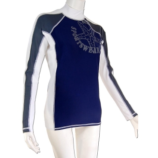 SEESTERN Premium Damen RashGuard Lycra Shirt Surfshirt Badeshirt Langarm XS - XL Blau_1624 XS