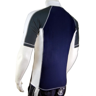 SEESTERN Premium Herren RashGuard Lycra Shirt Surfshirt Badeshirt Kurzarm XS - XL Blau_1641 S