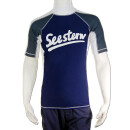 SEESTERN Premium Herren RashGuard Lycra Shirt Surfshirt Badeshirt Kurzarm XS - XL Blau_1641 M