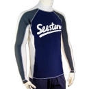 SEESTERN Premium Herren RashGuard Lycra Shirt Surfshirt Badeshirt Langarm XS - XL Blau_1643 XL