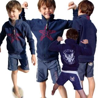 SEESTERN Kinder Fleece Jacke mit Stehkragen Sweater Sweatjacke 92-116 /1608_09