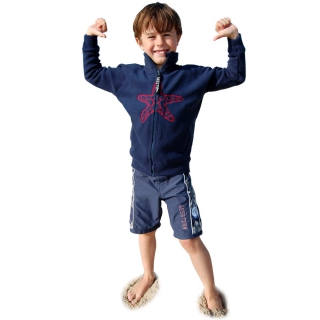 SEESTERN Kinder Fleece Jacke mit Stehkragen Sweater Sweatjacke 92-116 /1609 Blau 86 - 92