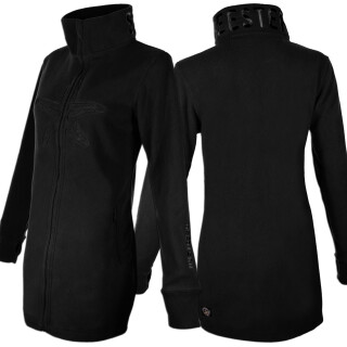 SEESTERN Damen Fleecejacke mit Stehkragen 2WegeZipper Fleecemantel Fleece XS-4XL /1628 Schwarz S