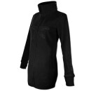 SEESTERN Damen Fleecejacke mit Stehkragen 2WegeZipper Fleecemantel Fleece XS-4XL /1628 Schwarz S