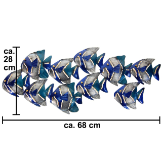 SEESTERN Fischschwarm Metall Wand Deko Verzierung Hnge Wand Dekoration 74cm /1805