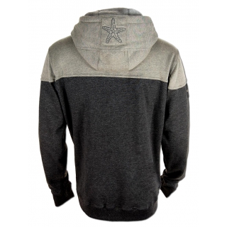 SEESTERN Herren Kapuzen Sweat Shirt Jacke Pullover Zip Hoody Sweater Gr.S-XXL /1745 Dunkelgrau - Beige melange L