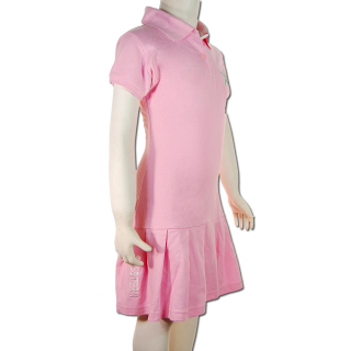 SEESTERN Kinder Polokleid rosa mit sem Faltenrock & Seestern Applikationen Gr.86-164 /1801