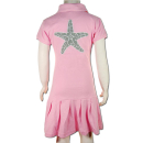 SEESTERN Kinder Polokleid rosa mit süßem Faltenrock & Seestern Applikationen Gr.86-164 /1801