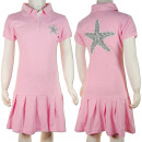 SEESTERN Kinder Polokleid rosa mit süßem Faltenrock & Seestern Applikationen Gr.86-164 Rosa 86 - 92