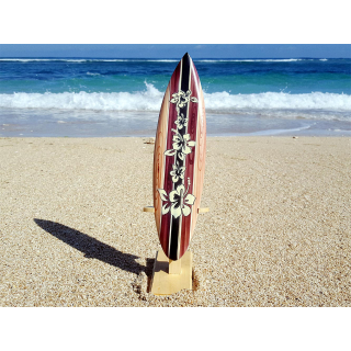 Planche De Surf Décorative En Bois 100 Cm - Design Aérographe Fait Main Bali