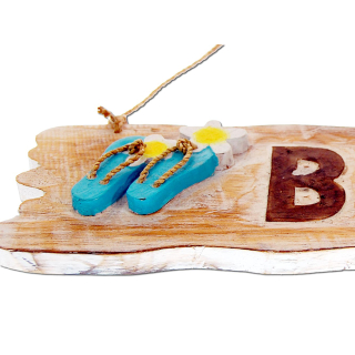 Dekorations Holz Schild Bad & Sandalen Badezimmer Hngeschild 35 x 12 cm /1470
