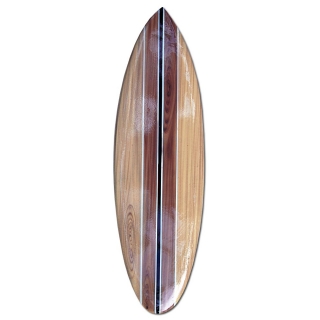 Deko Surfboard aus Hartholz 100cm mit Barsch Fisch Tintenfisch Motiv Surfbrett