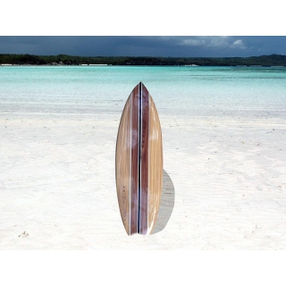 Deko Surfboard 100cm mit Sternchen Landschaft Palmen Surfer Motiv Hartholz 