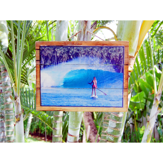 Seestern Deko Holz Wandbild im Vintage Sixties Surf Look 30 x 40 cm Surfing Motiv /1819