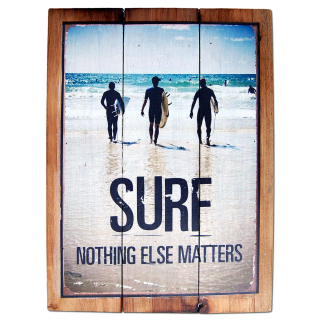 Seestern Deko Holz Wandbild im Vintage Sixties Surf Look 30 x 40 cm Surfing Motiv /1824