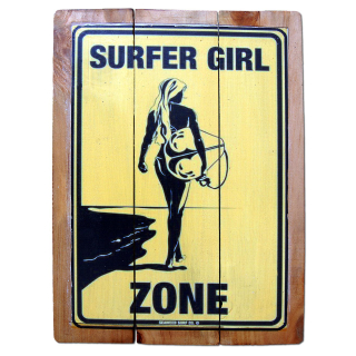 Seestern Deko Holz Wandbild im Vintage Sixties Surf Look 30 x 40 cm Surfing Motiv /1827