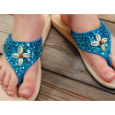 SEESTERN Mädchen Leder Zehentrenner Zehensandale Zehensteg Auslaufmodell Größe 24-36 /1405 Blau EUR 25