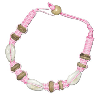 SEESTERN Armband / Armbänder mit Kauri Muschel Design, Muschel Modeschmuck/002 1 Stueck_Rosa