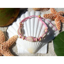 SEESTERN Armband / Armbänder mit Kauri Muschel Design, Muschel Modeschmuck/002 1 Stueck_Rosa