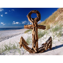 SEESTERN Treibholz Deko m. Anker ( 60 cm ) Motiv Wanddeko Driftwood Schild Holzdeko /1841