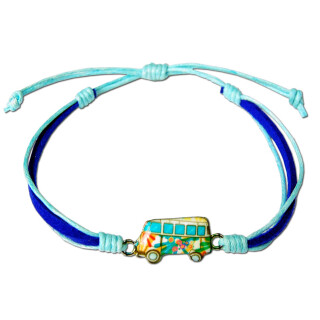 SEESTERN Armband / Armbänder mit Metal Surf Bus / Bully Design Modeschmuck/1801 Navy-Hellblau_5 Stueck