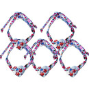 SEESTERN Armband / Armbänder Textilband mit Muschel Herz Modeschmuck/1808 Bunt_1808-09_5 Stueck