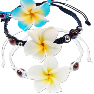 Seestern Armband Modeschmuck Frangipani Blüten / Blumen Design variable Größe /1501 JW1501_3er Pack