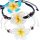 Seestern Armband Modeschmuck Frangipani Blüten / Blumen Design variable Größe /1501 JW1501_3er Pack