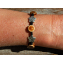 Seestern Armband Modeschmuck aus Metal Keramik geflochtenes Viscose Band /1202 JW1202.braun