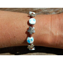 Seestern Armband Modeschmuck aus Metal Keramik geflochtenes Viscose Band /1202 JW1202.braun_tuerkis