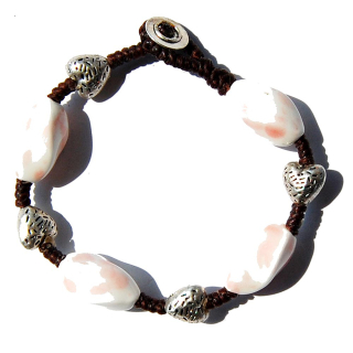 Seestern Armband Modeschmuck aus Metal Keramik geflochtenes Viscose Band /1203 AB1203.rot