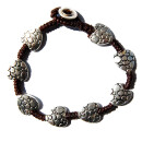 Seestern Armband Modeschmuck nickelfreies Metal auf geflochtenem Viscose Band /1208 AB1208.braun