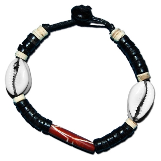 SEESTERN Armband / Armbänder mit Kauri Muschel Design, Muschel Modeschmuck/005.bk