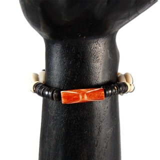 SEESTERN Armband / Armbnder mit Kauri Muschel Design, Muschel Modeschmuck/005.bk Schwarz_1 Stueck