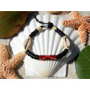 SEESTERN Armband / Armbänder mit Kauri Muschel Design, Muschel Modeschmuck/005.bk Schwarz_5 Stueck